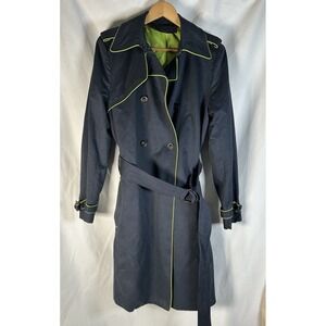 3.1 Phillip Lim for Target Women's Trench Coat Navy, Green, Double Breasted Sz L